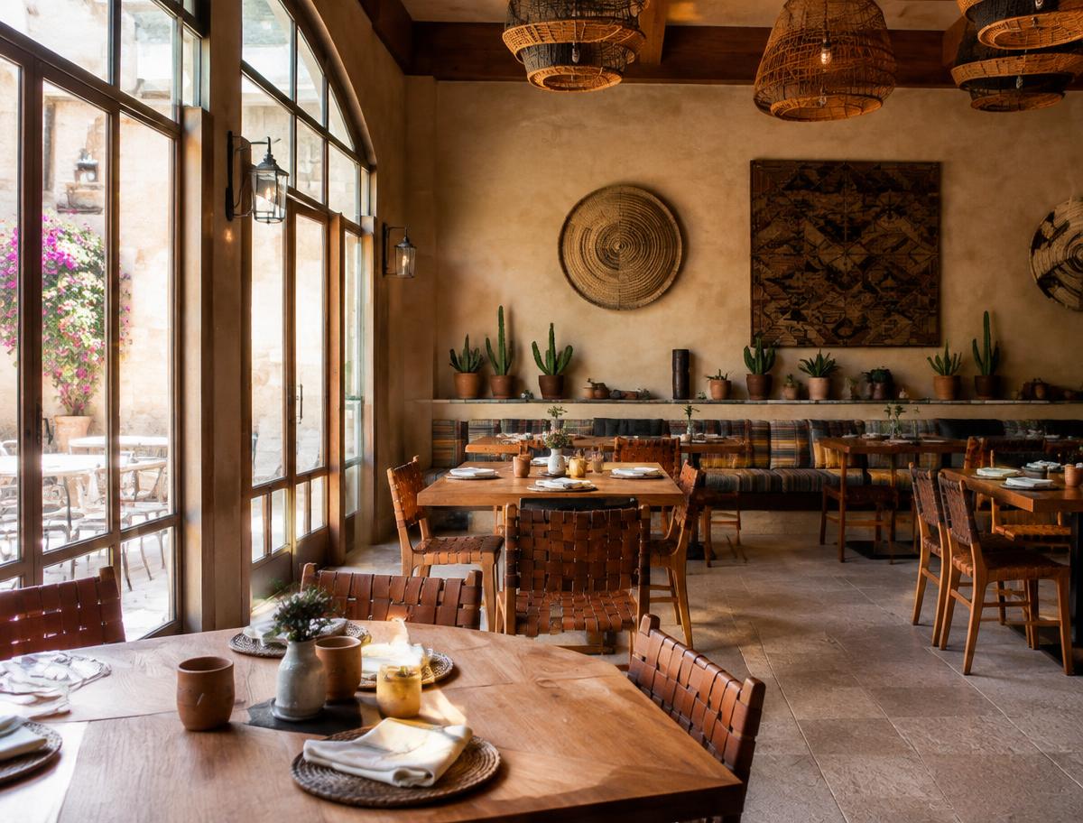 Interior de restaurante de demostración