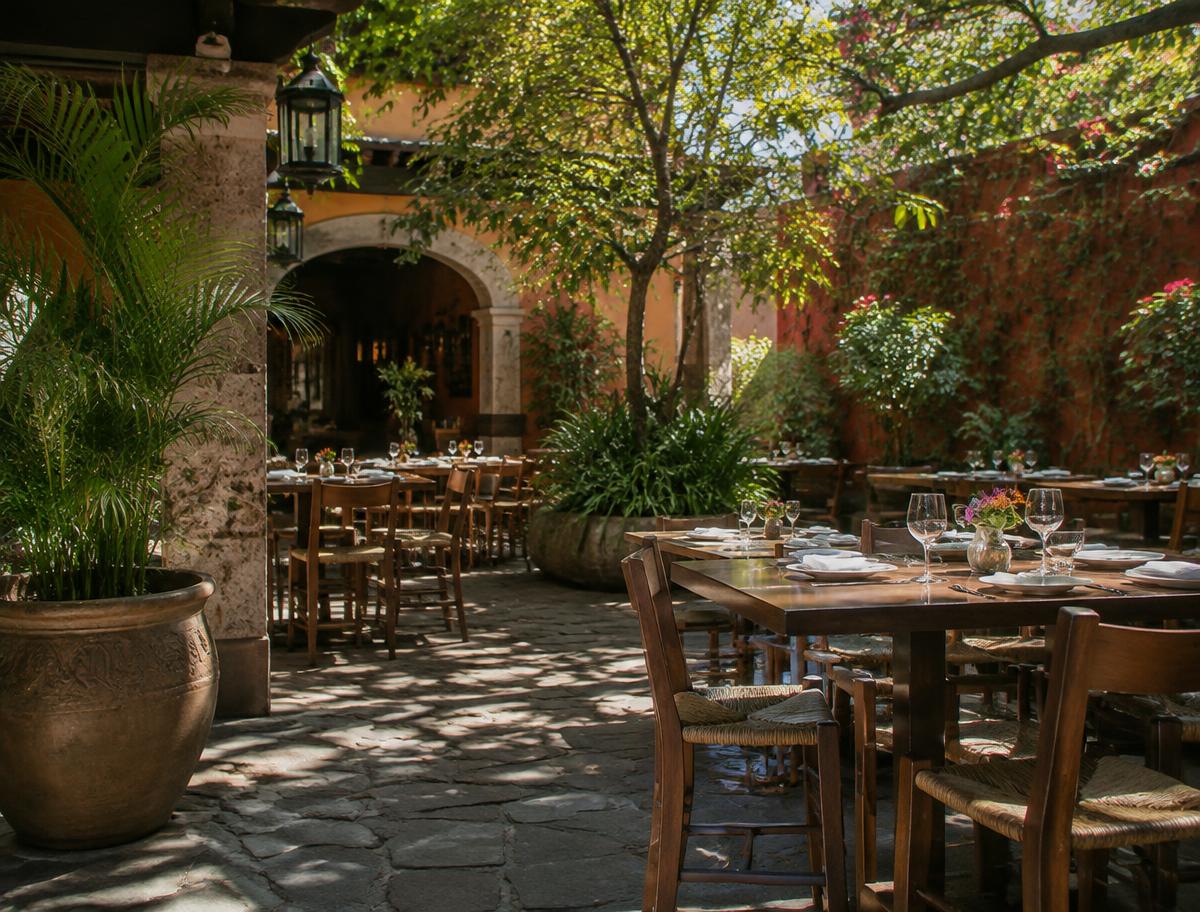 Terraza de restaurante de demostración