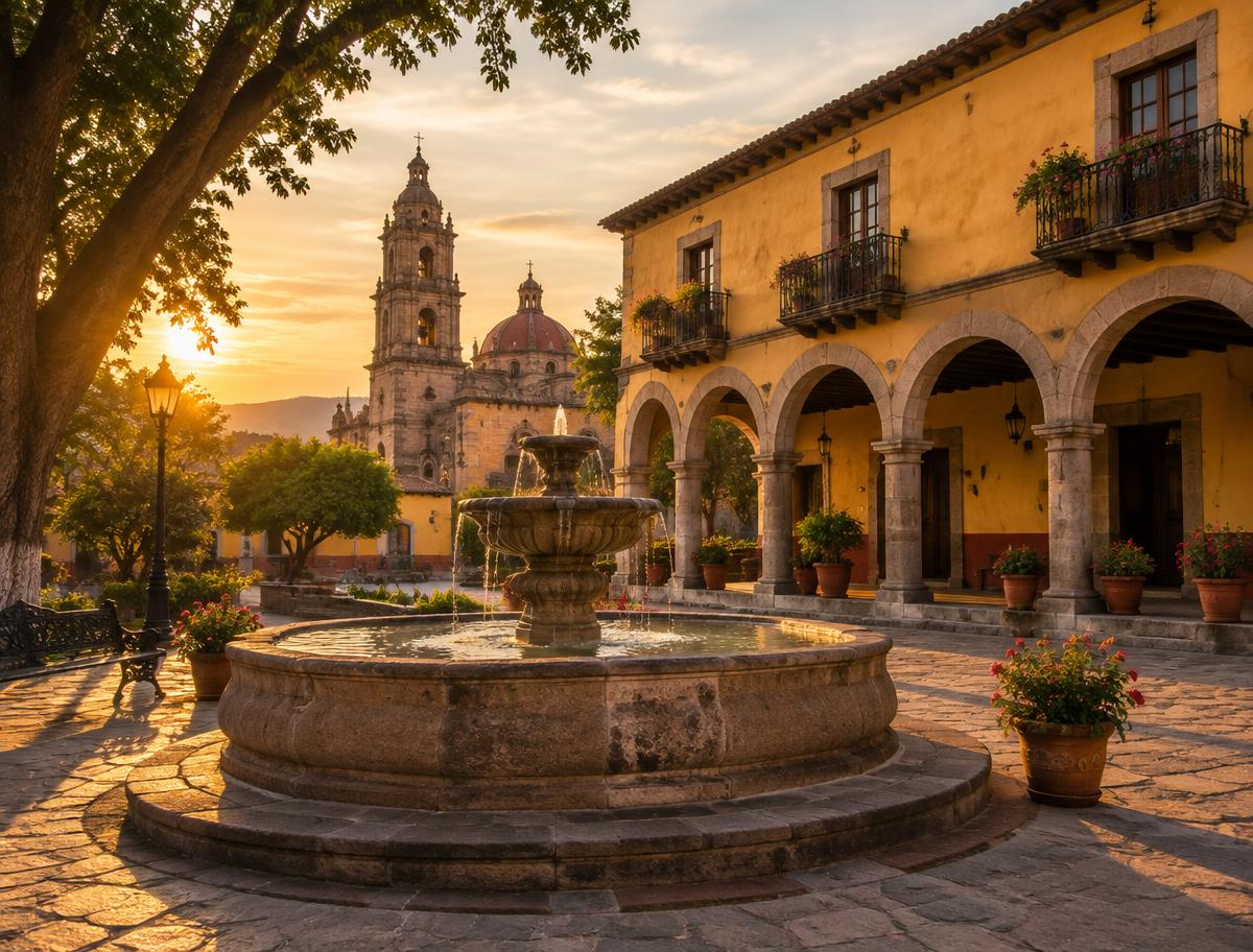 Plaza histórica en una experiencia demostrativa